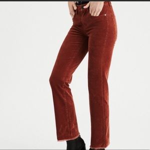 High rise crop flare corduroy